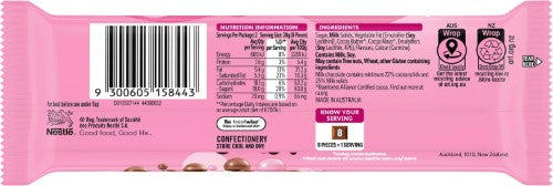 Nestle Aero Chocolate Strawberry Share Bar 24 x 60g