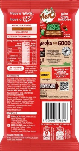 Nestle Kit Kat Aero Mint Chocolate Block 155g