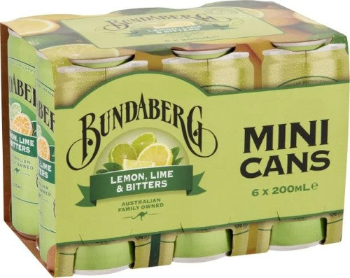 Bundaberg Lemon Lime & Bitters Mini Cans 6 x 200ml