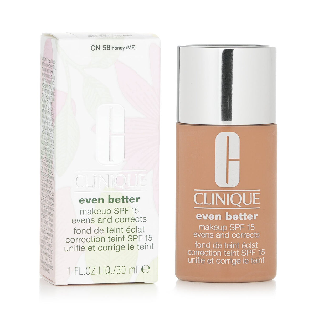 Clinique Even Better Makeup SPF 15 foundation in No. 06 Honey, providing nourishing coverage for radiant skin.