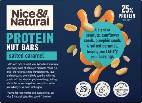 Nice & Natural Salted Caramel Protein Nut Bars 5 x 33g