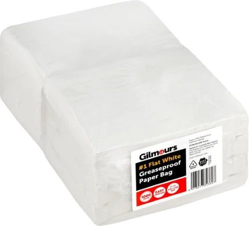 Greaseproof Bags #1 White Gilmours 170 x 140mm 1000 Pack