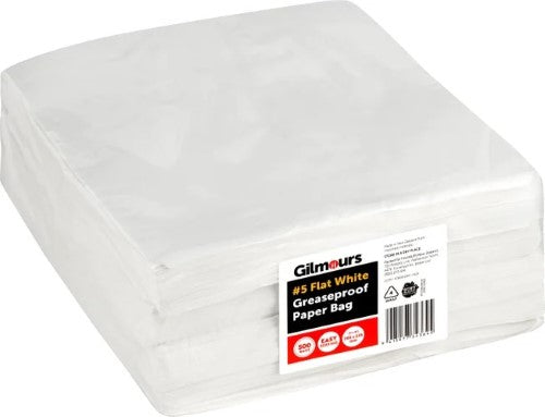 Greaseproof Bags #5 White Gilmours 260 x 235mm 500 Pack
