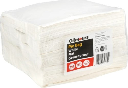 Greaseproof Pie Bags White Gilmours 187 x 175mm 500 Pack
