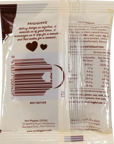 Mrs Higgins Chunky Choc Chip Cookie 40G x 100 Units