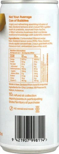 Chia Sisters Gut Lemon & Golden Kiwifruit Sparkling Drink 250ml