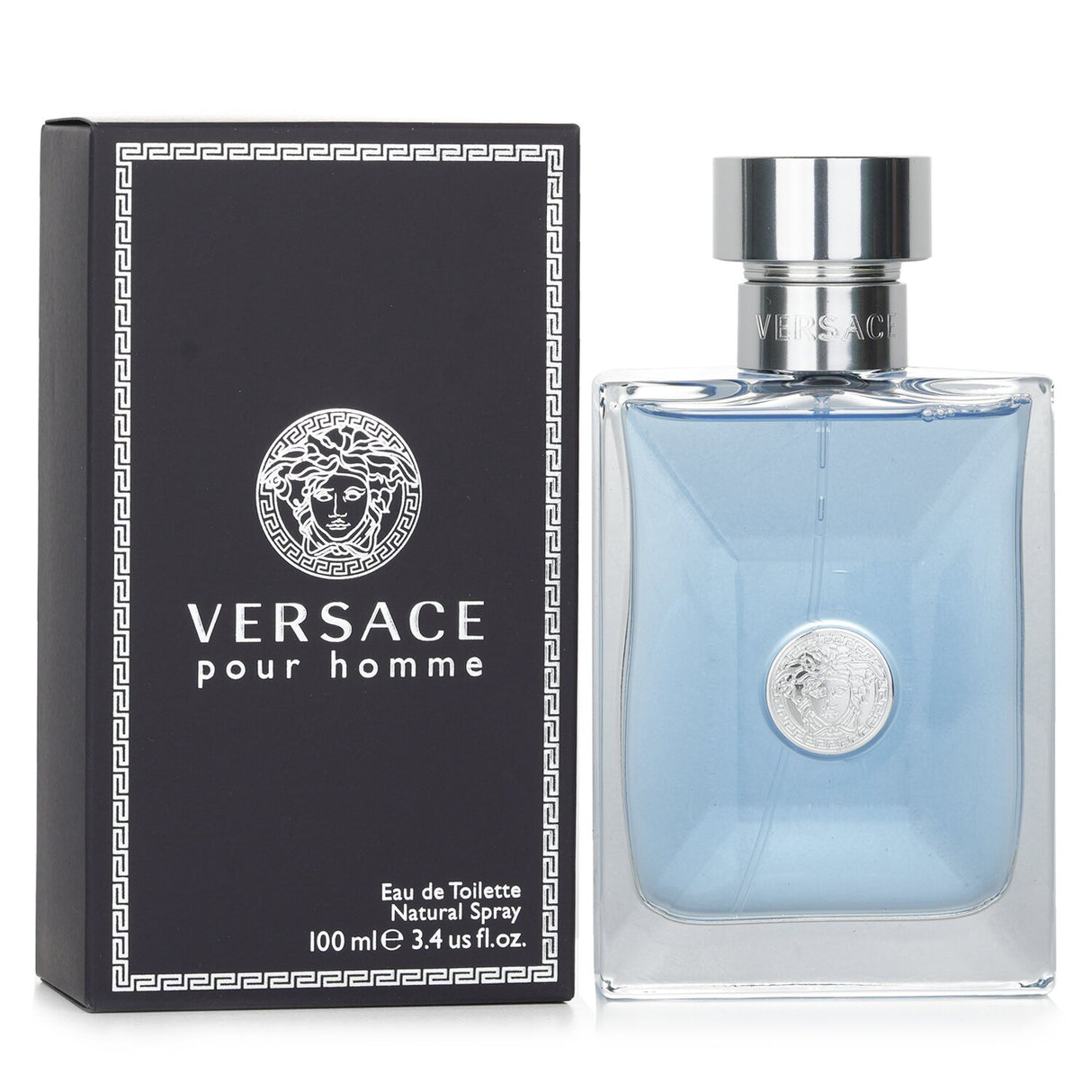 Versace Pour Homme Eau De Toilette Spray, 100ml, features a woody-spicy fragrance blend for the modern man.