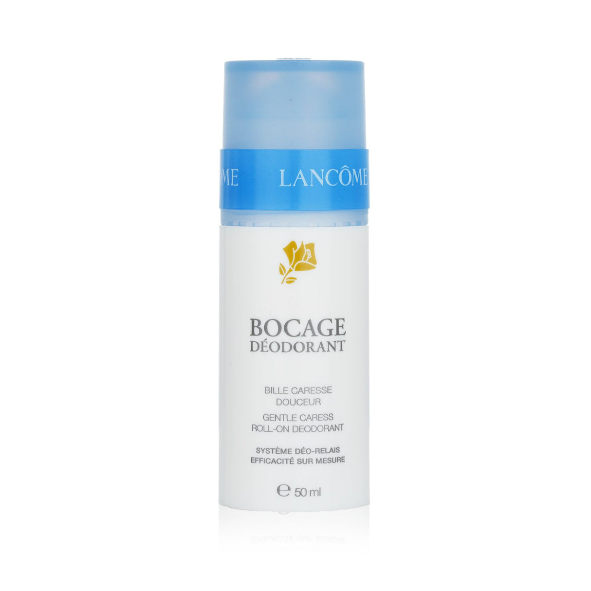 Alcohol-free Lancome Bocage Caress Deodorant Roll-On, 50ml, providing long-lasting freshness and precise application.