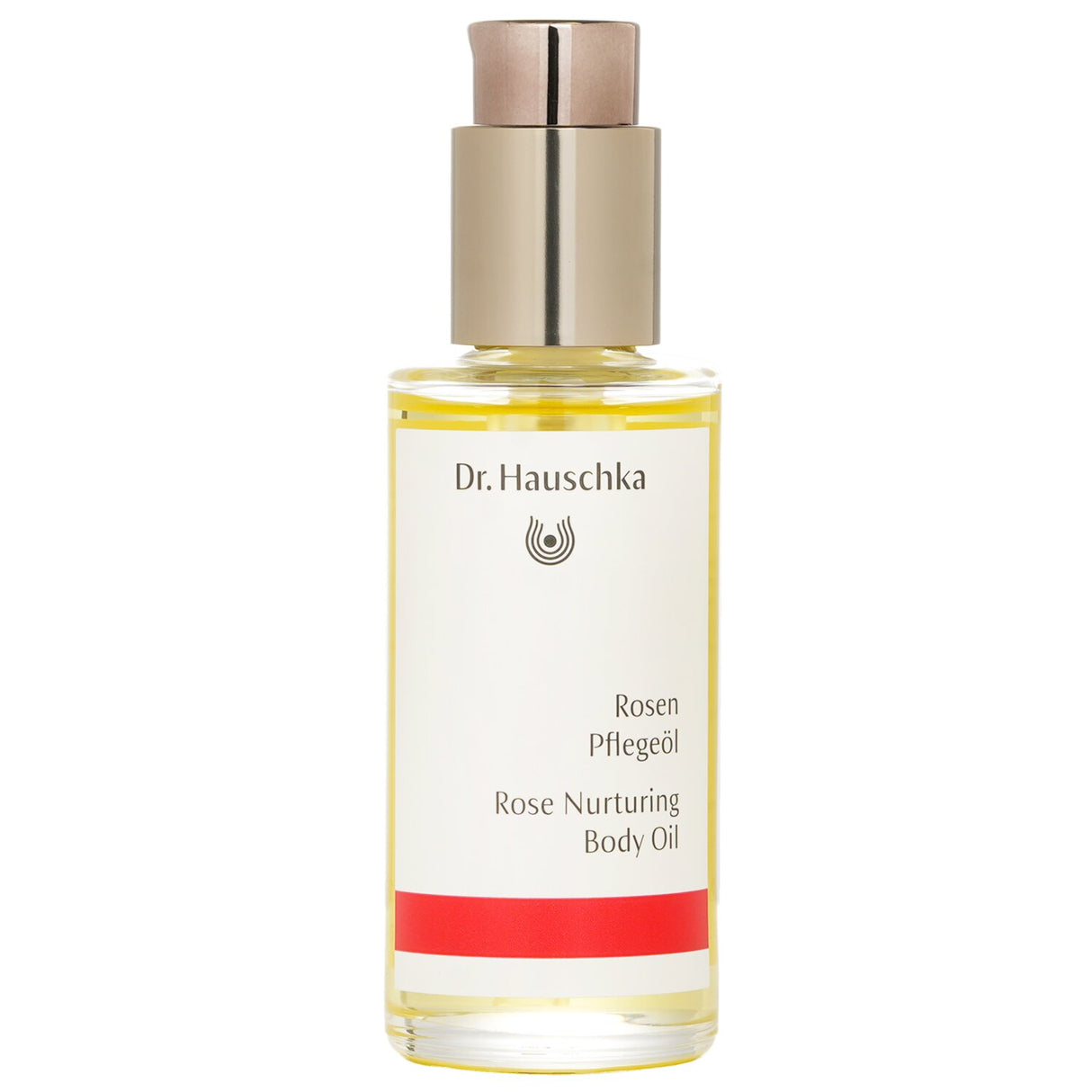 Luxurious Dr. Hauschka Rose Body Oil in a 75ml bottle, designed to hydrate, soothe, and enhance skin health with rose essence.