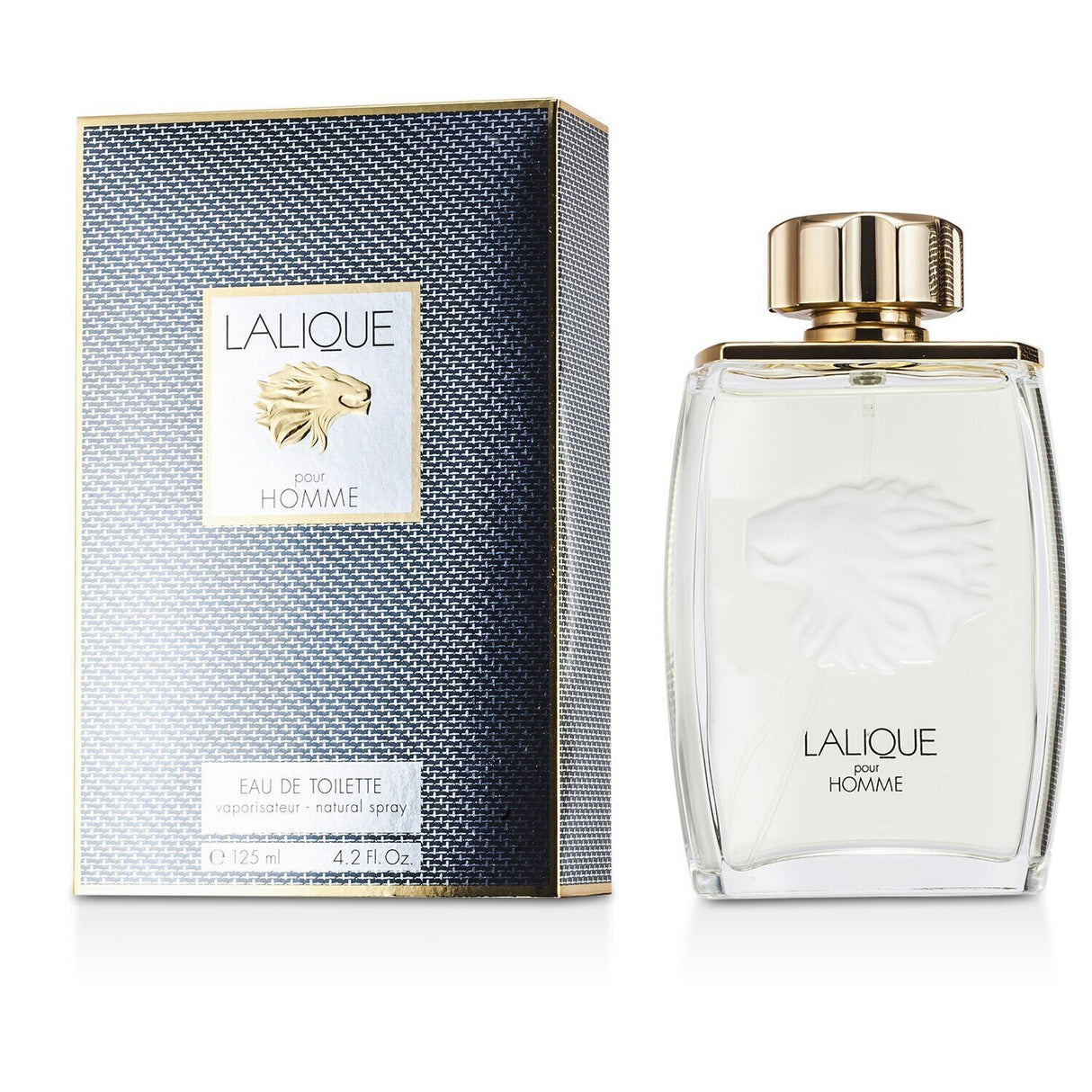 Lalique Eau De Toilette Spray 125ml, a luxurious fragrance with bergamot, jasmine, and warm amber for the modern gentleman.