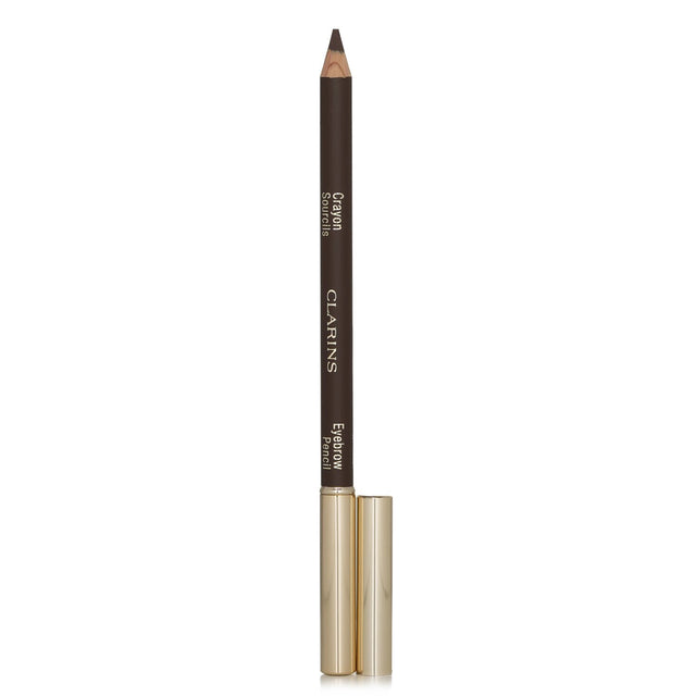 Clarins Eyebrow Pencil in #02 Light Brown, 1.3g, smooth application for defined, groomed brows with a natural finish.