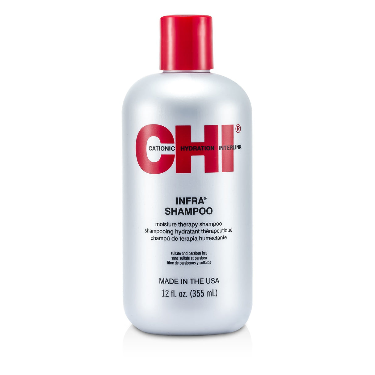 Rich and creamy CHI Infra Moisture Therapy Shampoo for ultimate hydration, enhancing scalp and hair moisture balance.