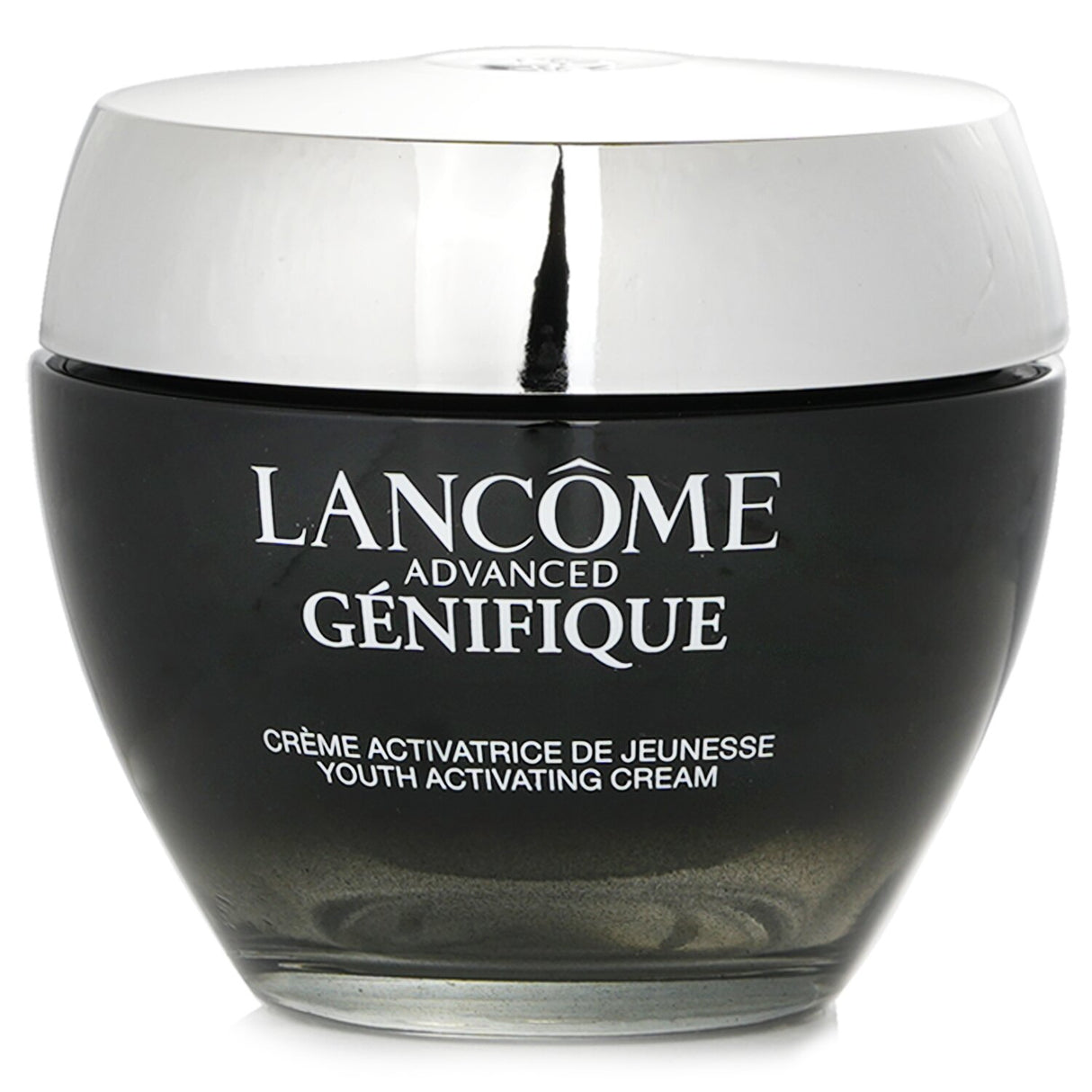 Hydrating Lancome Genifique Youth Activating Cream in a 50ml jar for rejuvenating and minimizing fine lines on all skin types.