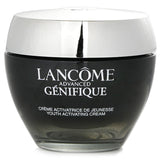 Hydrating Lancome Genifique Youth Activating Cream in a 50ml jar for rejuvenating and minimizing fine lines on all skin types.