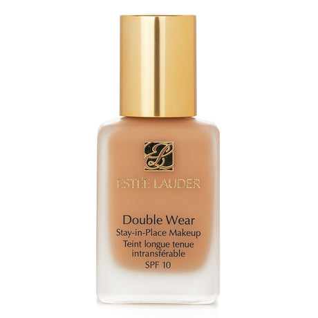 Estee Lauder Double Wear foundation in No. 38 Wheat, offering medium coverage, SPF 10, and a semi-matte finish in 30ml.