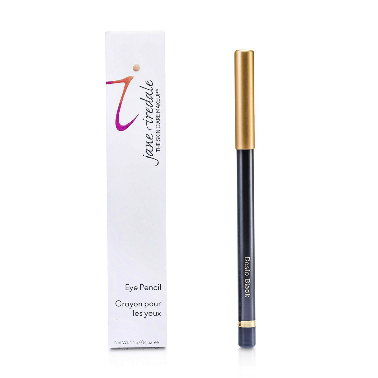 Jane Iredale Basic Black Eye Pencil, 1.1g, creamy, highly pigmented, smudge-proof, smooth application for lasting eye makeup.