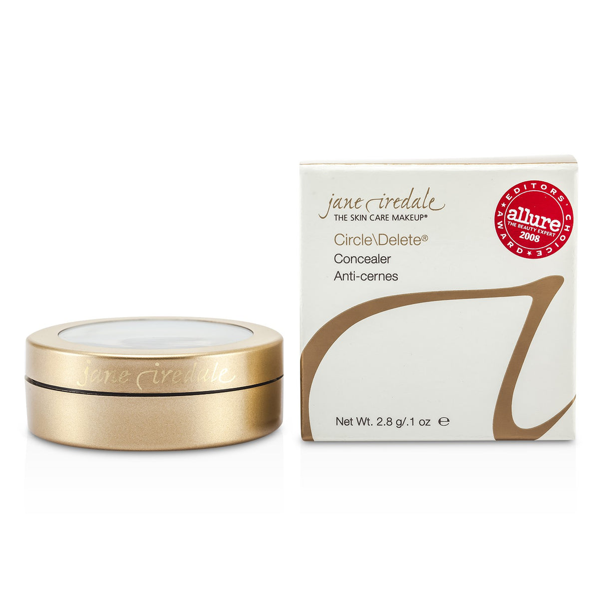 Jane Iredale Circle Delete Concealer in #3 Gold/Brown, creamy texture for flawless under-eye coverage and vitamin K nourishment.