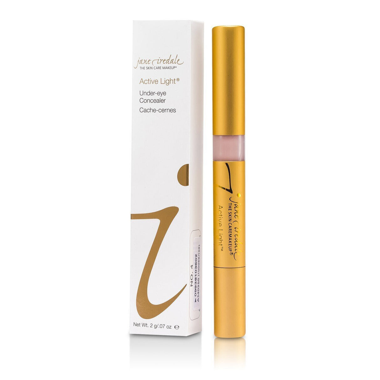 Jane Iredale Active Light Under Eye Concealer #4 in 2g, brightens, conceals imperfections, and soothes the under-eye area.