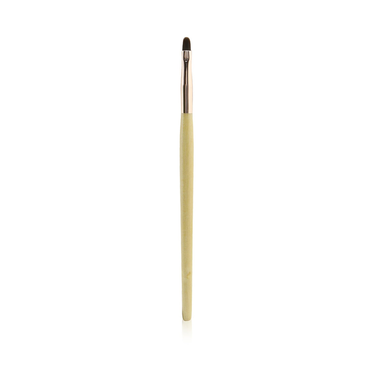 Small flat detail brush designed for precise makeup application around the eyes, crafted from durable, cruelty-free Taklon nylon.