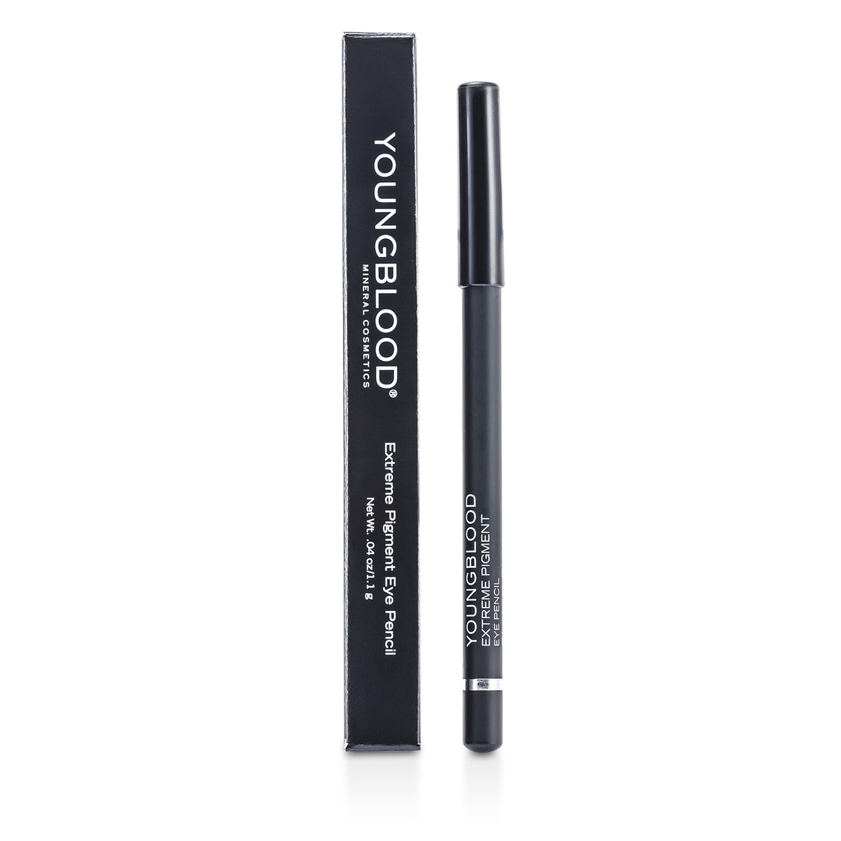 Youngblood Extreme Pigment Eye Pencil in Blackest Black, 1.1g, offers rich, long-lasting color for precise or smoky eye looks.