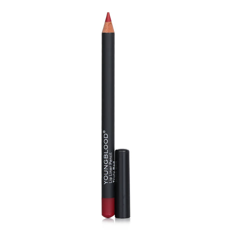 Silky smooth Truly Red lip liner pencil enhancing lips with bold color; defines contours and extends lipstick wear.