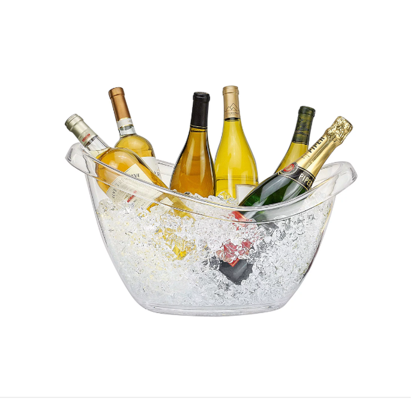 Clear, durable Serroni Unbreakable Jumbo Party Tub for drinks and snacks, 10L capacity, ideal for any celebration.