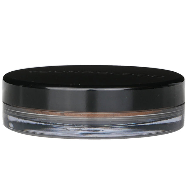 Youngblood Natural Loose Mineral Foundation in Mahogany, 10g; lightweight, sheer coverage for a natural, radiant complexion.