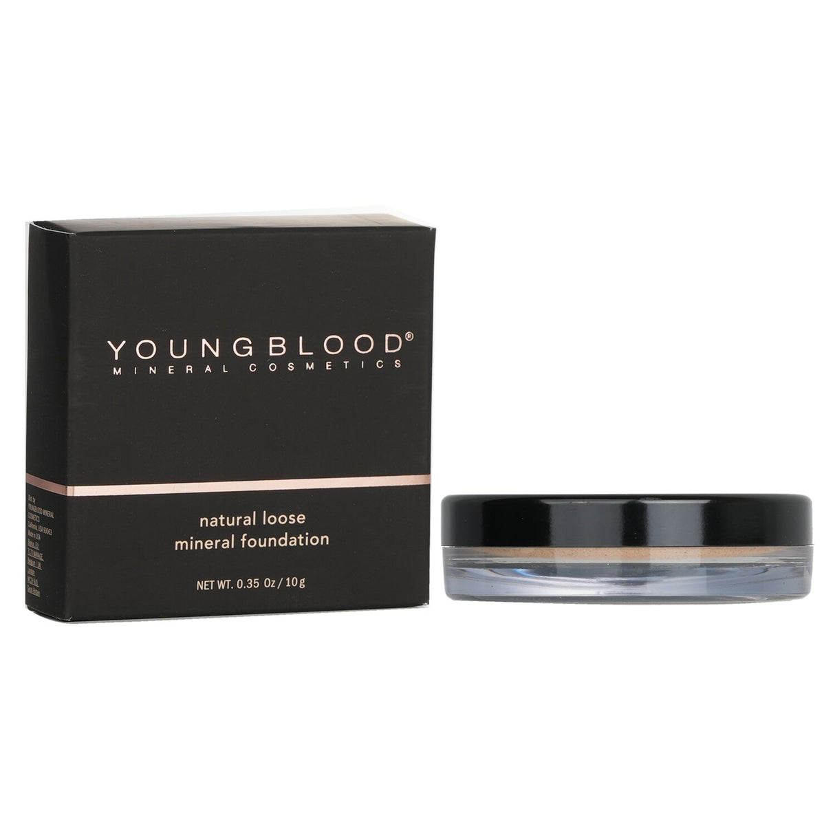 Youngblood Natural Loose Mineral Foundation in Soft Beige, 10g, offers sheer, breathable coverage for a radiant, natural complexion.