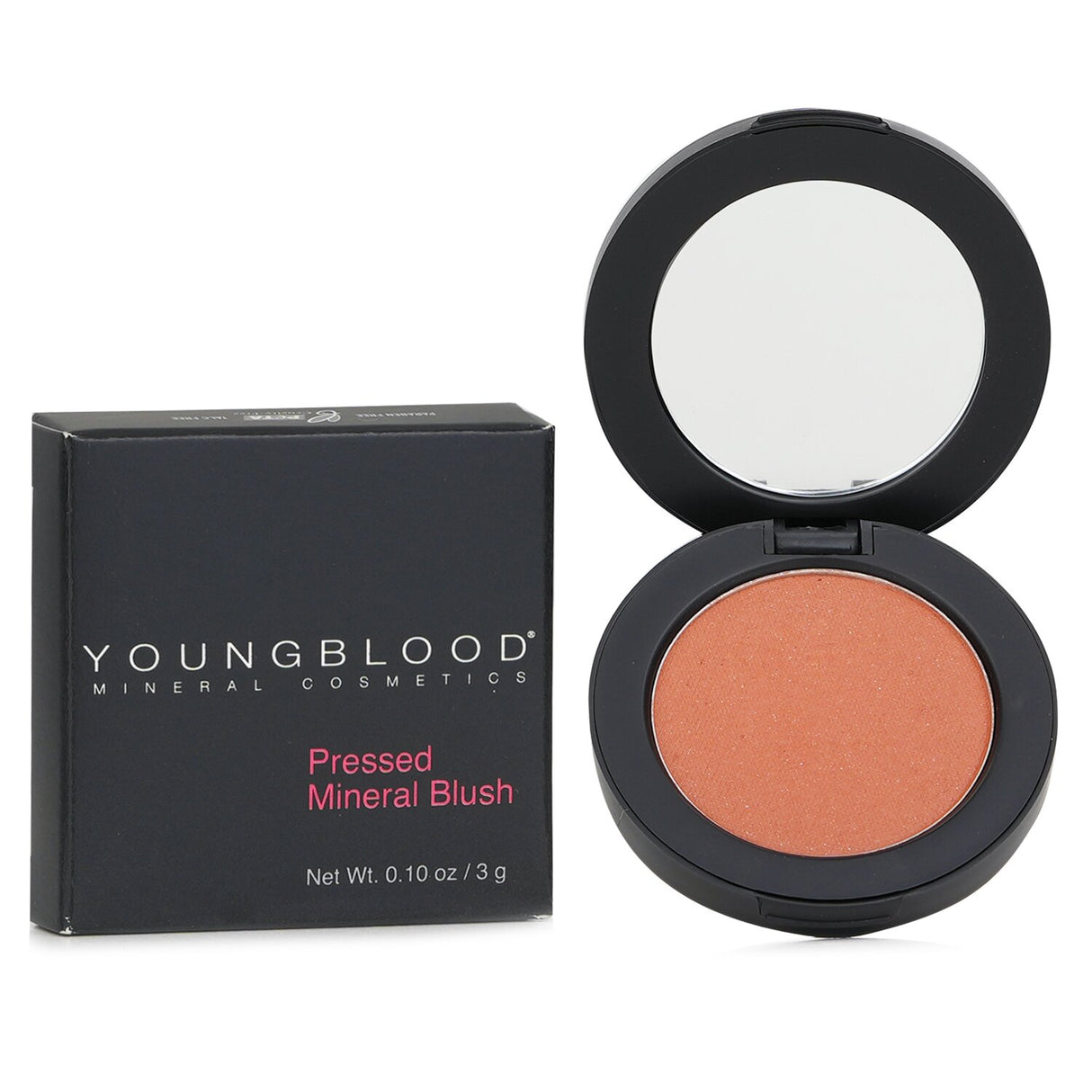 Youngblood Pressed Mineral Blush in Cabernet, a sheer powder for a radiant flush of color on cheeks, lips, and eyes.