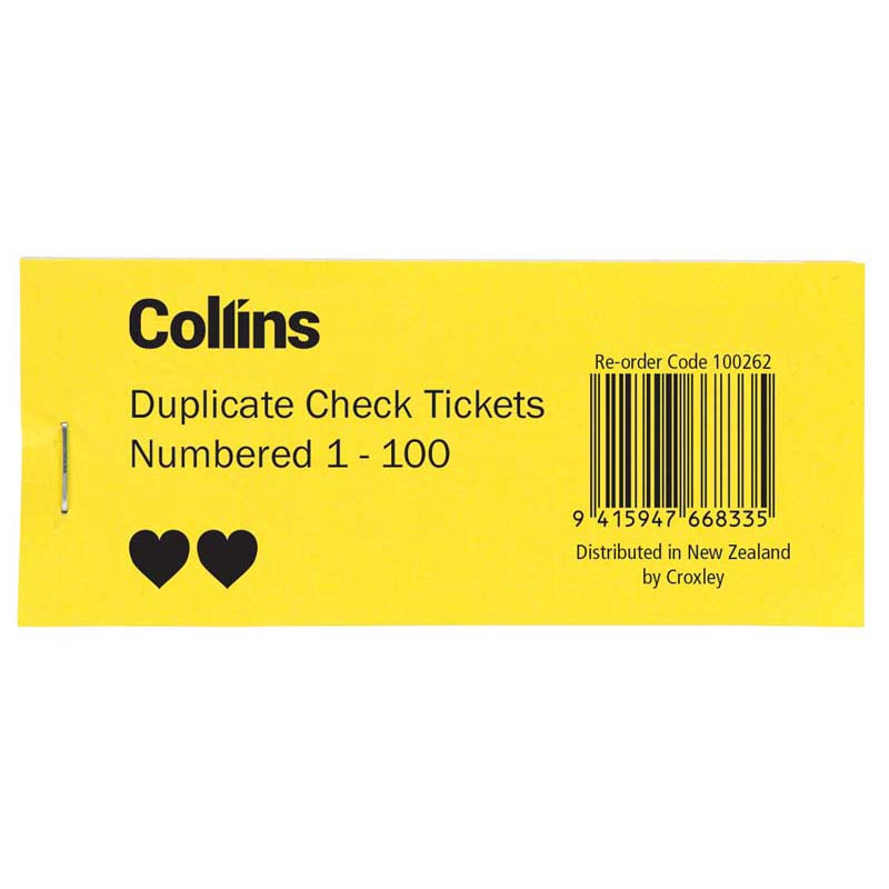 Collins Check Tickets  (Pack of:50)