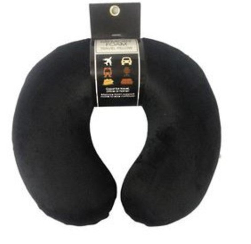 Memory Foam Neck Pillow - Black