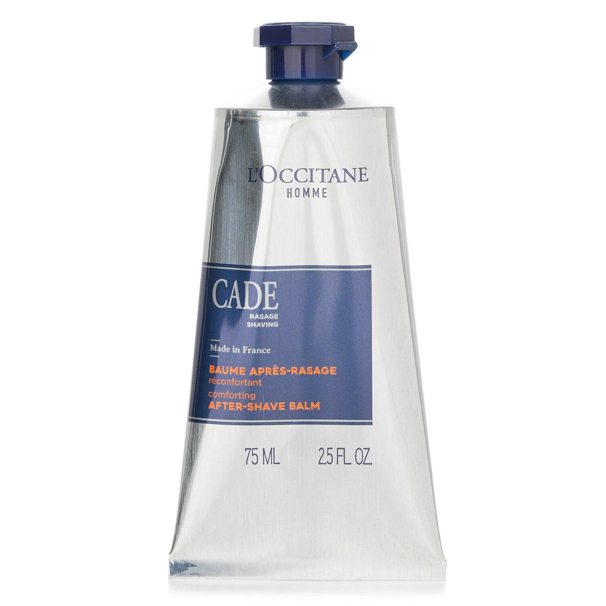 L'Occitane Cade After Shave Balm soothing skin, reducing redness and irritation, 75ml, suitable for all skin types.