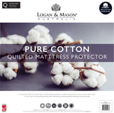 Cotton mattress protector for super king beds, featuring soft 300-thread count cover and deep fitted walls for snug fit.