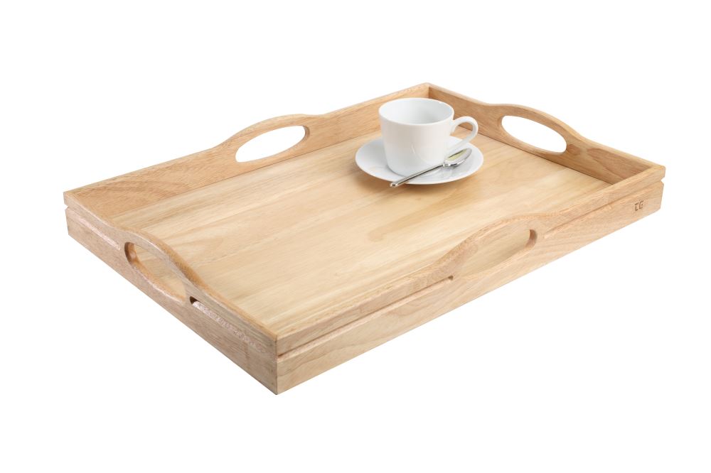 Breakfast Tray - Large Hevea Tray with Four Handles