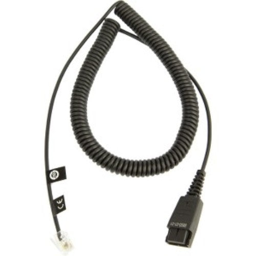 Network cable adapter connecting Jabra headsets to RJ-10 phones for clear sound and reliable communication.