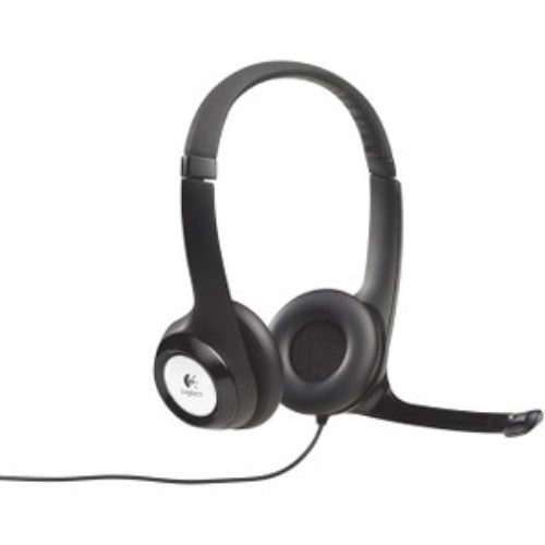 Logitech H390 USB Digital Headset with plush ear pads, noise-cancelling mic, and easy plug-and-play functionality.