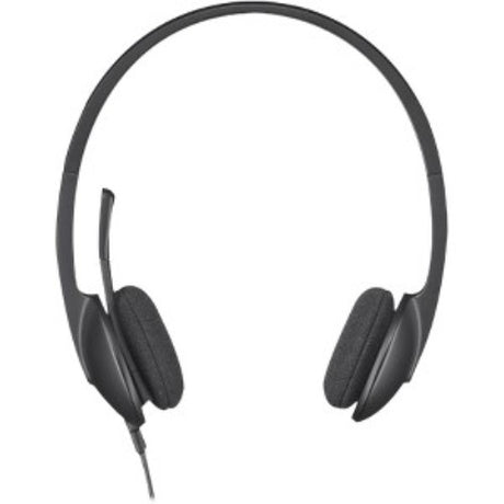 Logitech H340 USB headset with noise-cancelling mic, over-the-head design, and exceptional sound clarity for calls and music.