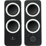 Logitech Z200 Multimedia Speakers in sleek midnight black, offering 10 watts peak power for rich, immersive stereo sound.