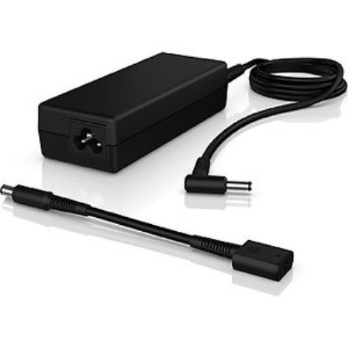 HP 90W AC adapter providing efficient power support and simultaneous battery charging for notebooks.