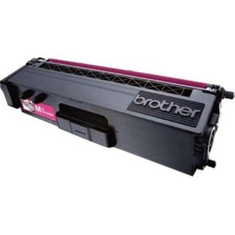 Magenta toner cartridge from Brother, high yield up to 3,500 pages, designed for vibrant prints and sharp text.