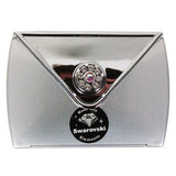 COMPACT MIRROR 3X SWAROVSKI CRYSTAL SLVR