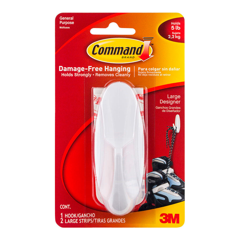 3M Command Hook 17083 Large White Designer