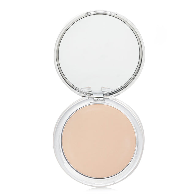 Clinique Almost Powder Makeup SPF 15 in No. 01 Fair, a lightweight foundation for all skin types, offers smooth, long-lasting wear.