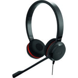 Wired mono headset with noise-cancelling mic, ideal for clear calls in busy environments, featuring easy plug-and-play setup.