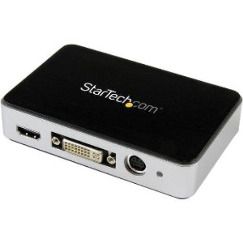 USB 3.0 HD Video Capture Device for recording 1080p video from HDMI, DVI, VGA, and component sources with 60 FPS support.