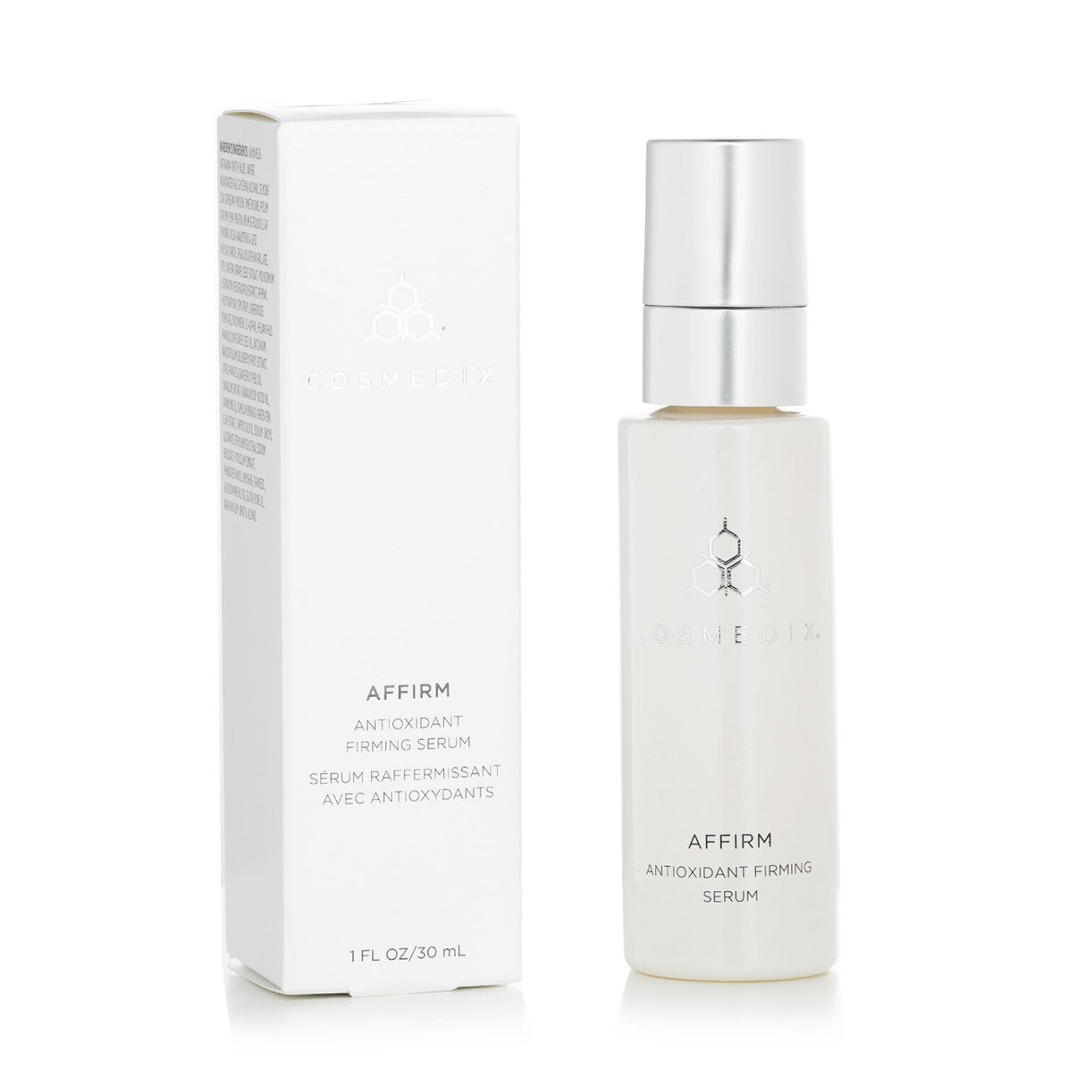 CosMedix Affirm Antioxidant Firming Serum in a 30ml bottle, packed with 10+ antioxidants for youthful, radiant skin.