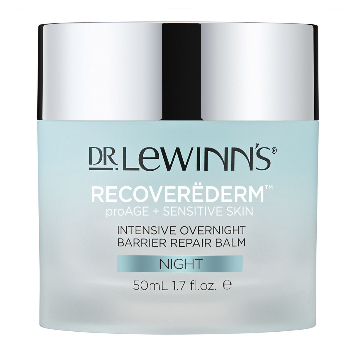 Dr. LeWinn's 50mL Overnight Barrier Repair Balm for sensitive skin, enriched with marine algae, ceramides, and probiotics.