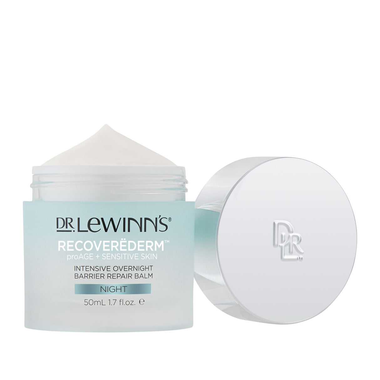 Overnight balm for sensitive skin, enriched with marine algae and ceramides for hydration and barrier repair.