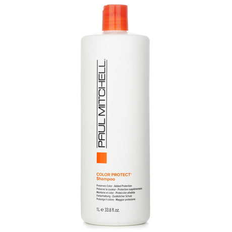 Paul Mitchell Color Care Daily Shampoo: 1000ml gentle cleanser for vibrant, healthy color-treated hair with UV protection.