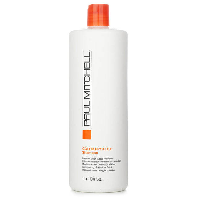 Paul Mitchell Color Care Daily Shampoo: 1000ml gentle cleanser for vibrant, healthy color-treated hair with UV protection.